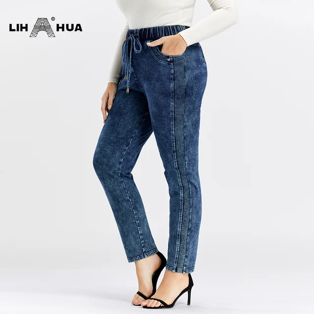 US $20.80 LIH HUA Women's Plus Size Casual Jeans high flexibility