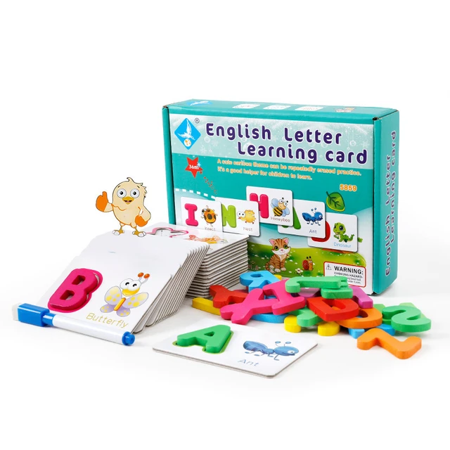 子供の英語の26文字のスペリングカード,アルファベットの学習カードのセット,就学前の赤ちゃんのための単語のおもちゃ,アルファベットのトレーニング -  AliExpress