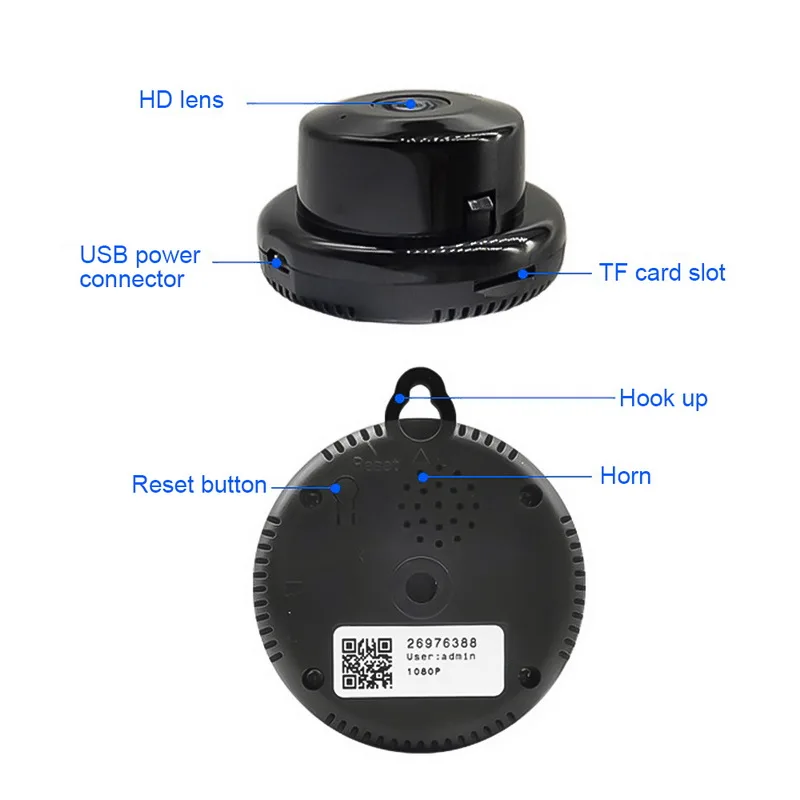 DIDIHOU, Домашняя безопасность, 3,6 мм, Wifi, мини ip-камера, беспроводная, ночная версия, маленькая, CCTV, инфракрасная, обнаружение движения, монитор наблюдения