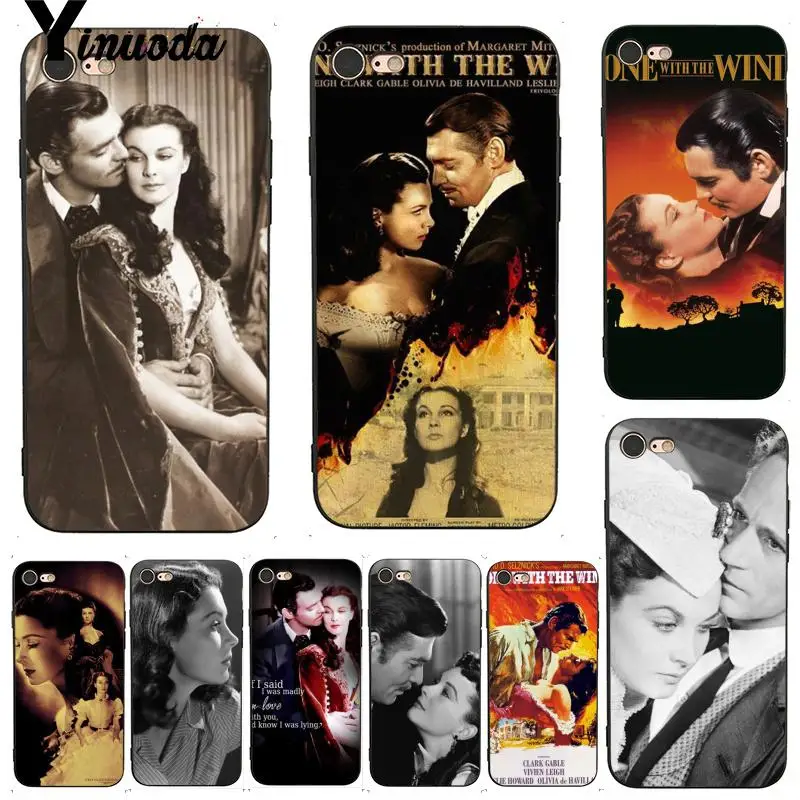 

Yinuoda For iphone 7 6 X Case Classic Movie Gone with the Wind Luxury Phone case for iPhone 7 X 6 6S 8 Plus 5 5S SE XS XR