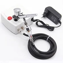 Мини воздушная краска аэрография для дизайна ногтей насос опрыскивателя макияж модель татуировки торт автомобильная краска ing нержавеющая сталь Аэрограф Комплект
