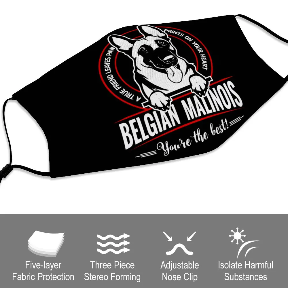 Fashion Men Face Mask Belgian Malinois Dust Mask Cotton Dust Mask Best Friend Shepherd Dog Face Mask Gift Idea K002011