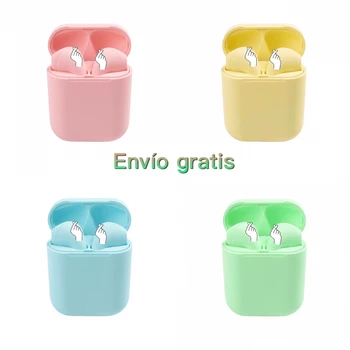 

2uds i12TWS Audífonos Bluetooth 5.0 Inalámbrico Auriculares Mate Macaron Cascos Con Caja Auto-recargada Portátil