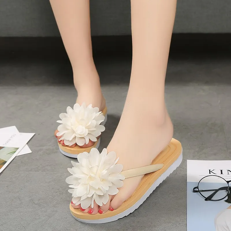 

2017 Summer New Style Flip-flops Versatile WOMEN'S Shoes Fashion Korean-style Large Flower Sandals Women's