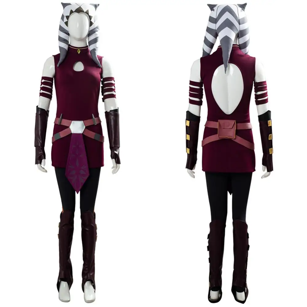 Костюм для косплея Звездные войны Ahsoka Tano костюм Униформа костюмы на Хэллоуин