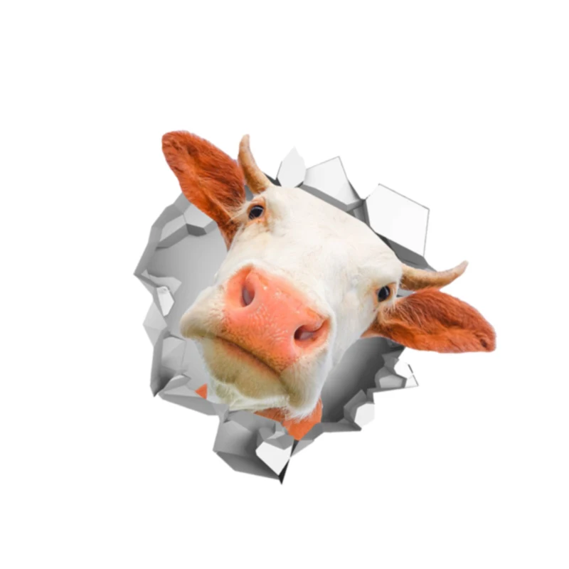 

Personality Car Sticker 3D Cow Vinyl Waterproof Car Window High Quality Accessories Decorative PVC 13cm X 13cm