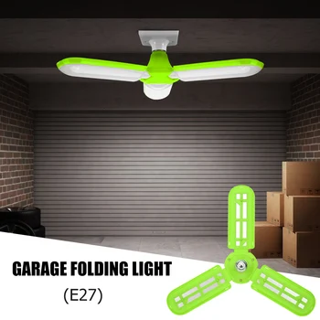

LED Garage Light 360 Degrees Deformable Ceiling Light For Home Warehouse Workshop Folding Three-Leaf Deformation Lamp