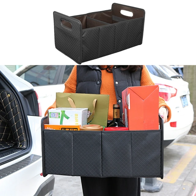 Car Trunk Organizer Box Large Capacity Auto Multiuse Tools Storage Bag  Stowing Tidying Leather Folding For Emergency Storage Box - AliExpress