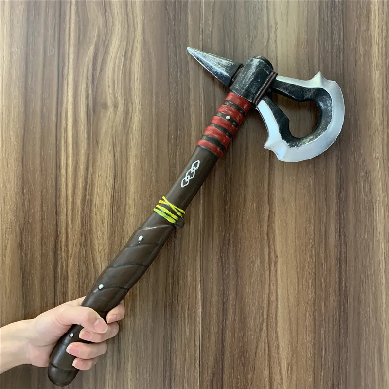 1:1 Cosplay Primitive Tribe Axe Pirate Axe Prop Weapon Role Playing Game Movie Cos Totem Axe PU Weapon Model Toy Prop 47cm 3
