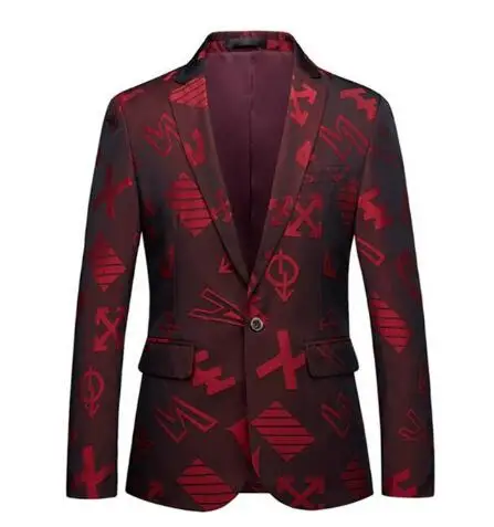 Men's Fashion Boutique High-end Brand Party Casual Blazer Coat / Mens Floral Slim Business Suit Jacket Big Size M-5XL EM203 - Цвет: 8601