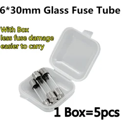 Assorted Glass Fuse Set - 5 Pieces (0.1A to 30A, 250V, 6x30mm) (6.3A)