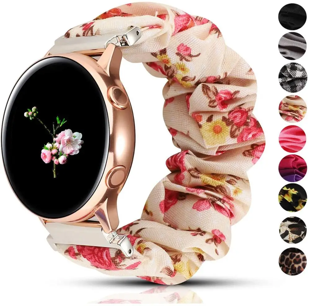 Ремешок нейлоновый для Samsung galaxy watch 4/Active 2/Huawei GT3/Amazfit Bip эластичный тканевый