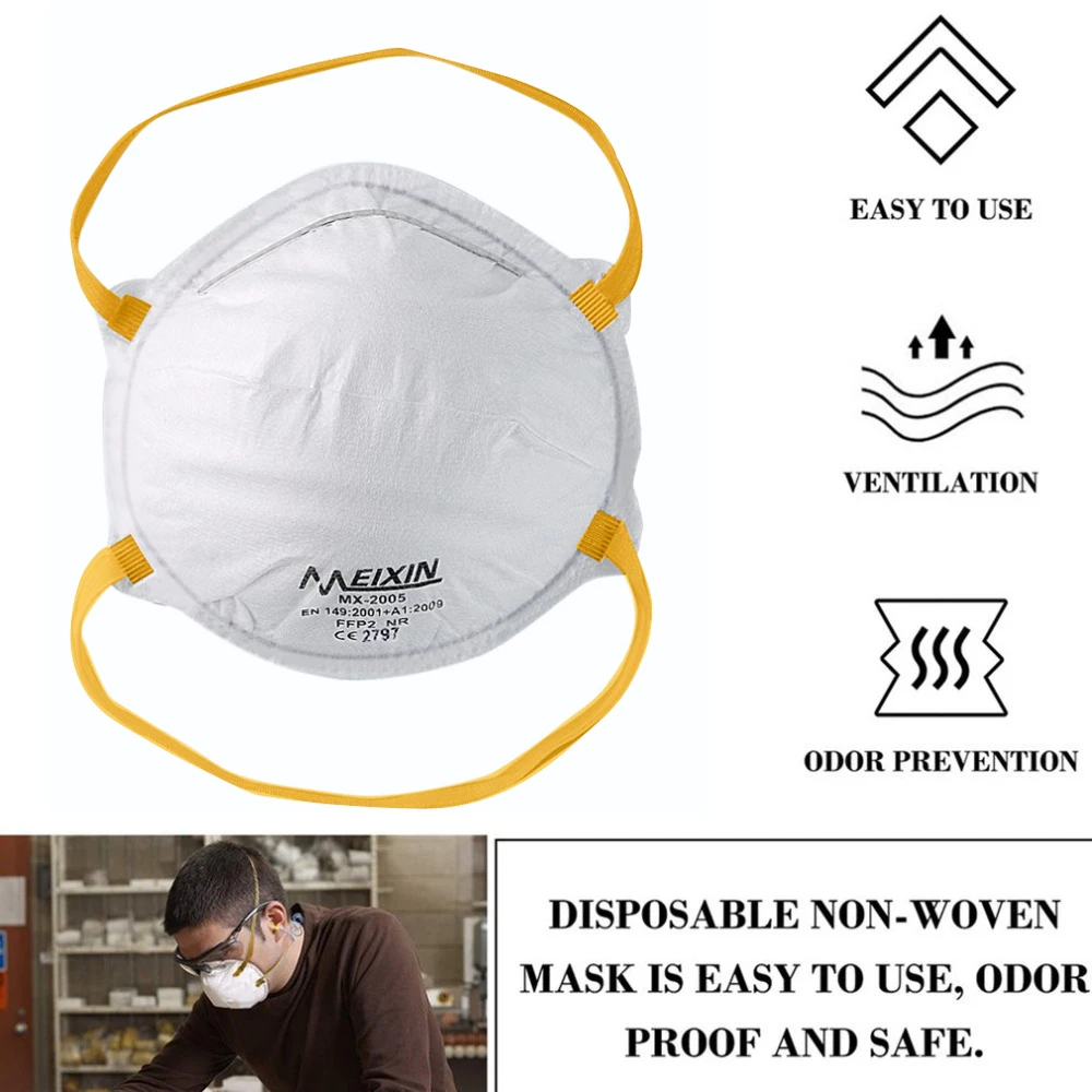 

10PCS FFP2 Effective Anti-saliva Mouth Mask Filter 99% Anti-Bacteria Face Cover KN95 PM2.5 Nonwoven Breathable Protect Face Mask