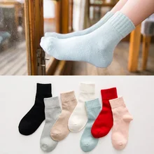 1 пара зимних однотонных плотных махровых носков Harajuku женские носки унисекс хипстерские модные короткие носки с принтом животных сохраняющие тепло