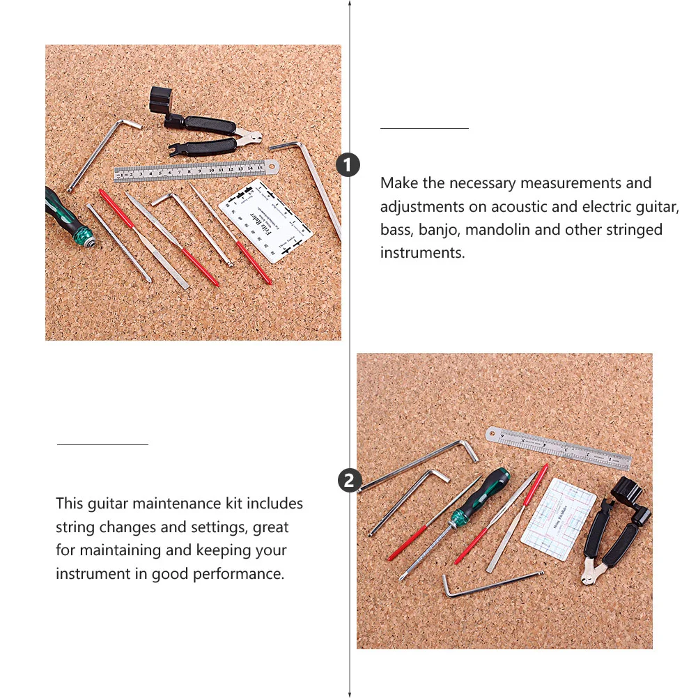 Guitar Tools Kit Tool Accessories Luthier Bass Cleaning Stuff Gifts Learning Repairing Setup Maintenance Set Care