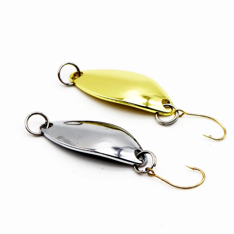 

2pcs Metal Spinner 2.5g Silver Gold Bass Pike DD Spoon Bait Fishing Lure Iscas Artificial Hard Baits Crap Fishing Tackle