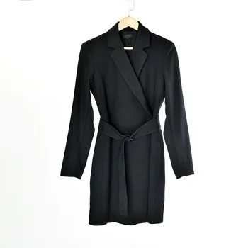 

Women Dress 2019 Spring and Summer New Long-sleeved Suit Collar Wrap Suit Dress