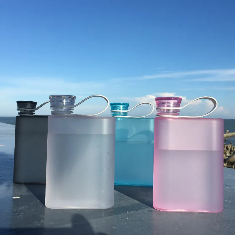 380ml Creative Matte Flat Plastic Water Bottle New A5 Ring Outdoor Sports Portable Bottles Notebook Kettle Wine for Man | Дом и сад