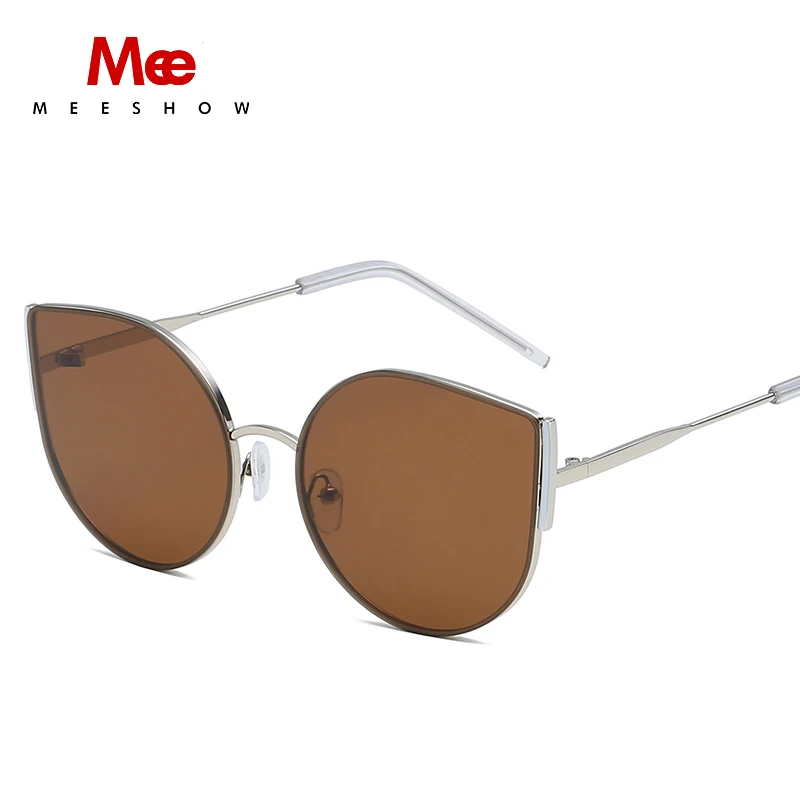 Meeshowo кошачий глаз очки Gafas de sol de Meeshow para mujer Gafas de sol polarizadas винтажные Gafas de Metal con montura Gafas - Цвет линз: brown