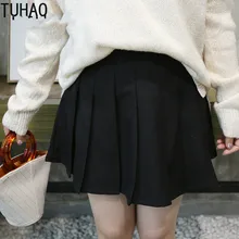 TUHAO, Элегантная черная юбка для отдыха размера плюс 4XL 3XL, юбка с высокой талией, женские юбки, повседневные женские корейские винтажные женские юбки