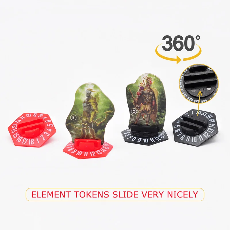 Gloomhaven Monster Standee Bases Pack of 30 3D Printed Hex with Health Tracker and Status Token Slots