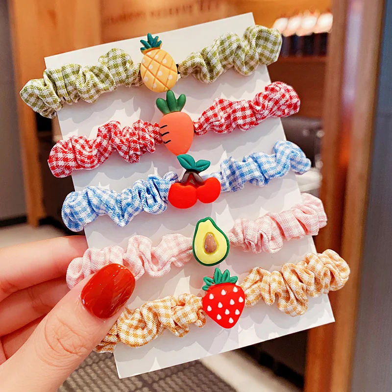 Preppy Fashion Cute Hair Accessories For Students Girls Candy Color Fruits  Hair Scrunchies For Women 10pcs Wholesale Scrunchy