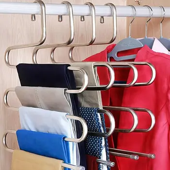 

MultiLayer Clothes Skirt Hanger Garment Pants Trouser Hook Clip Storage Rack