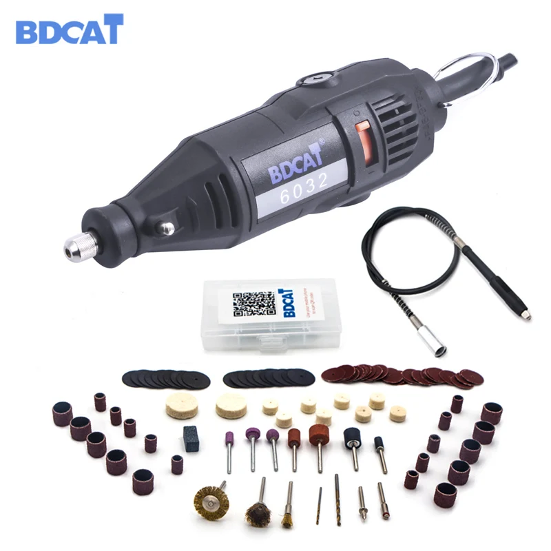 TYPE 2 BDCAT 180 Вт Dremel Электрический Роторный шлифовальный инструмент Мини дрель шлифовальная гравировка полировальная машина с 207 шт аксессуары для силовых инструментов - Цвет: TYPE 2