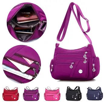 

Multiple Compartment Crossbody Bags Women Messenger Chest Bag Pack Casual Bag Waterproof Nylon Single Shoulder Strap Pack New