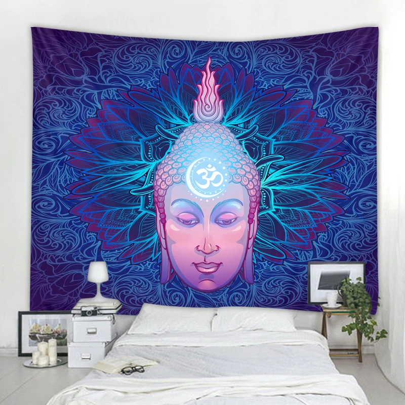 Patchwork türbehang Thorang with scolopesdirects Yoga Buddhism Decorative Tapestry 