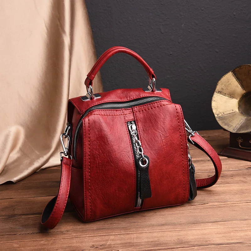 ZDG sacs à main femmes en cuir véritable sac à bandoulière noir 2019 poche zippée sac pour femmes d