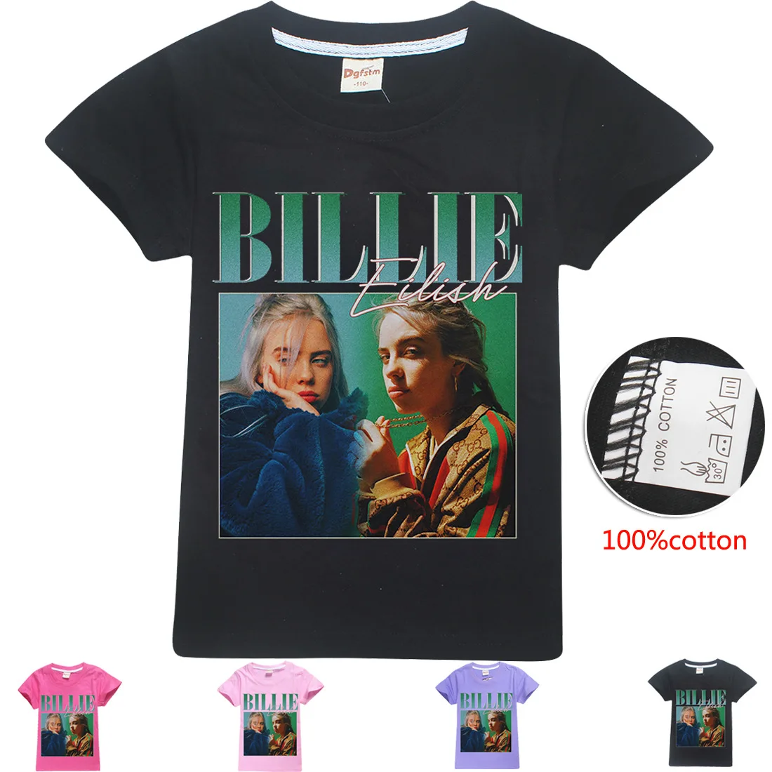 Billie Eilish/футболка уличная одежда в стиле хип-хоп для больших девочек, Повседневная крутая футболка с короткими рукавами детские футболки с графикой для мальчиков, Популярные топы с певицей