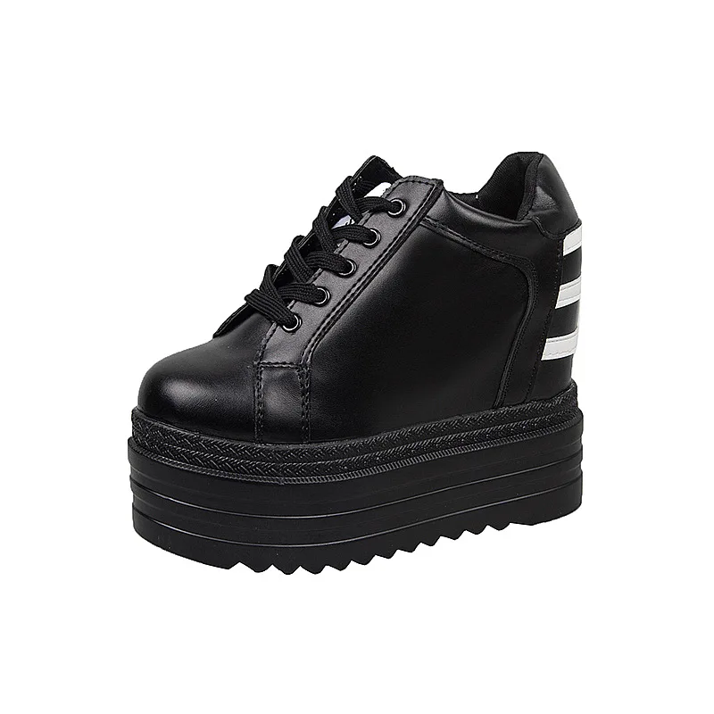 

Autumn Women Shoes Lace Up Shoes Height Increasing Sneakers Heels Platform Shoes Women Casual Comfortable Wedges Shoes12cm