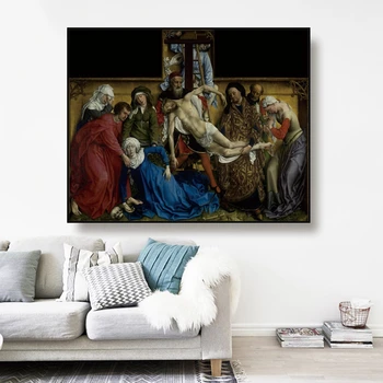 

Canvas Oil Painting《The Descent from the Cross》Van der Weyden Poster Picture Wall Decor Modern Home Decoration For Living room