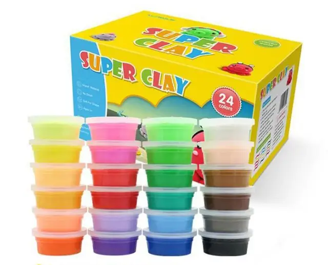 Air Dry Plasticine Modeling Clay Educational 5D Toy For Children Gift Play Dough 36 Colors Light Playdough Slimes Kids Polymer 4