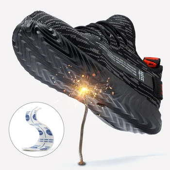 

Summer Breathable Steel Toe Caps Anti-smashing Puncture Men's Work Boots Wear-resistant Steel Toecap Kevlar Midsole Safety Shoes