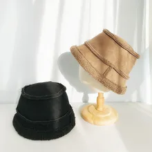 Женская шапка-ведро в японском стиле из искусственного кашемира, мягкая теплая Двусторонняя Лоскутная Женская шапка в рыбацком стиле, личная Оригинальная шапка