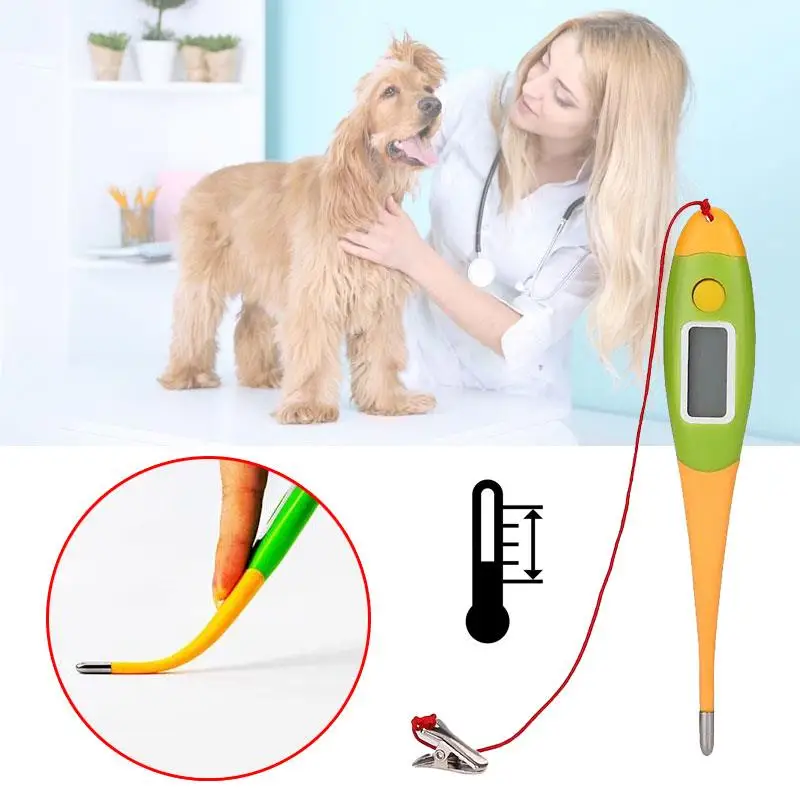 Цифровой термометр для домашних животных, собак, щенков, кошек, свиней, кроликов с гибкой головкой