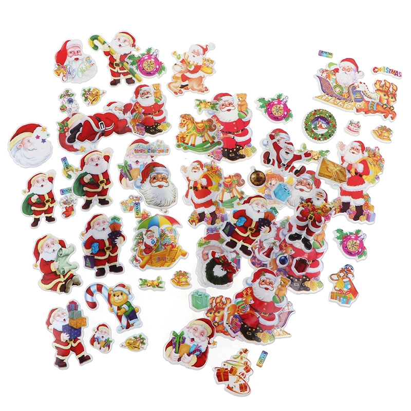 

4 Sheets 3D DIY Santa Claus Stickers For Kids Christmas Snowman Diary Scrapbooking Stickers Stationery Children Christmas Gifts