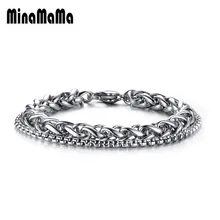 Модный классический браслет из нержавеющей стали, двухслойные браслеты-цепочки для мужчин, очаровательные ювелирные изделия, подарки