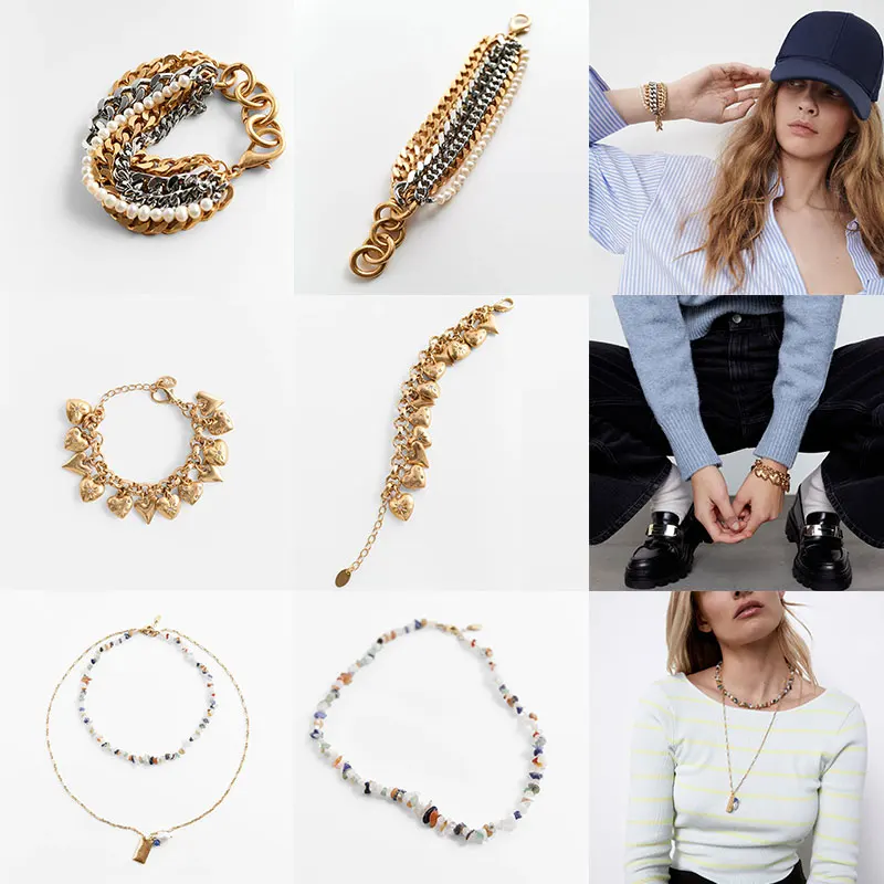 Dvacaman ZA Women Newest Fashion Pack Of Resin Jewelry Accessories Girls Necklace On The Neck 2021 Trend Transparent | Украшения и