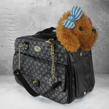 

Comfortable Luxury Fashion Dog Carrier PU Travel Carrying Portable Handbag Pet