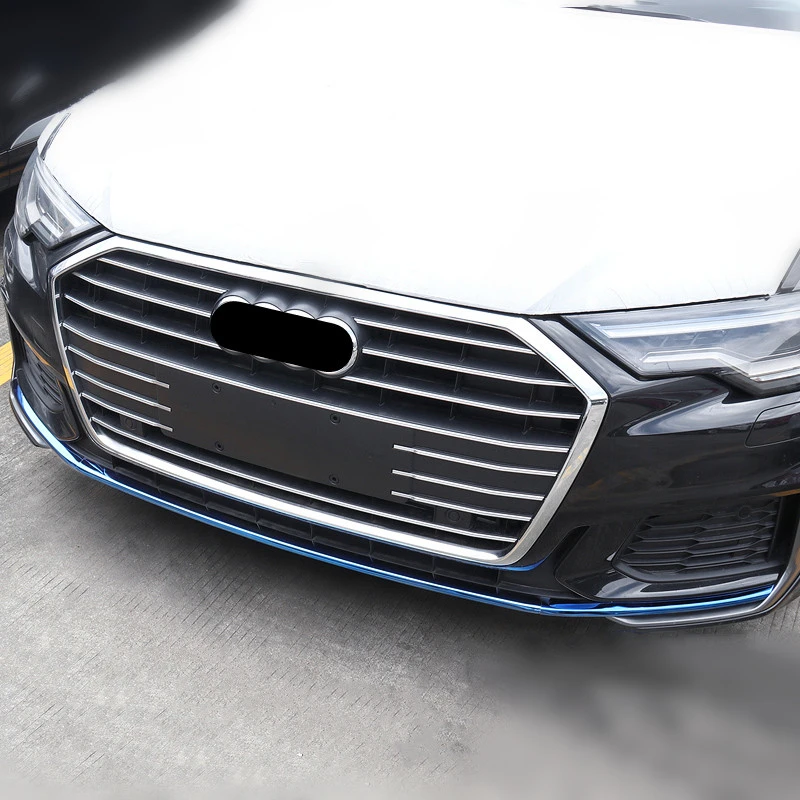 Автомобильный Стайлинг, полоски из нержавеющей стали для Audi A6 C8, накладка на передний бампер, декоративные наклейки, автомобильные аксессуары