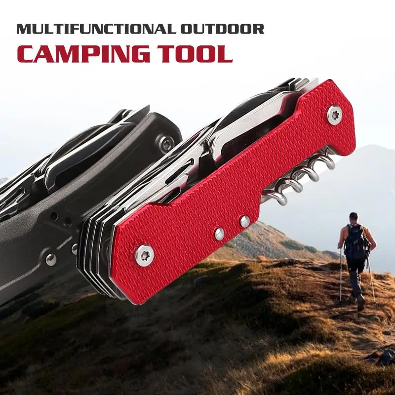 

Multi Function Pliers Durable Practical 2 Color Stainless Steel 8 in 1 Card Reader Outdoor Camp Folding Blade Wire Stripper