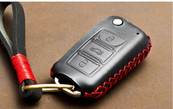 

1 PCS Genuine Leather Key Cover Key Case For Skoda Octavia 2 A7 A5 Fabia Superb For Polo Golf 4 5 6 Passat Car-Styling