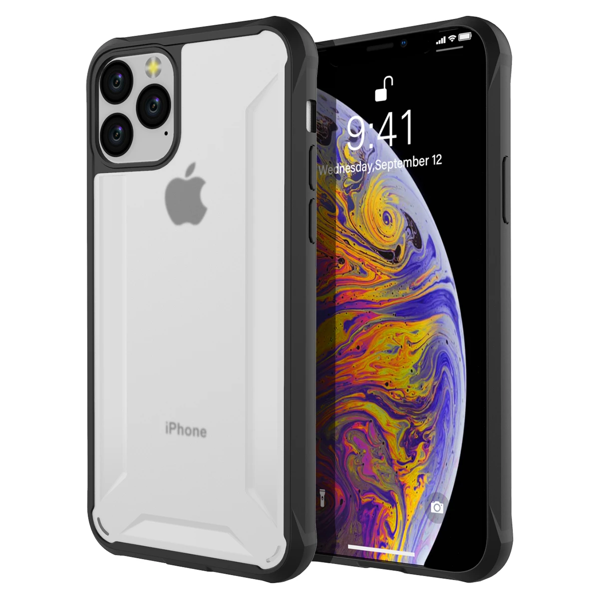 Для iPhone 11 Pro двухслойный чехол Гибридный ТПУ + PC ударопрочный бампер для Max