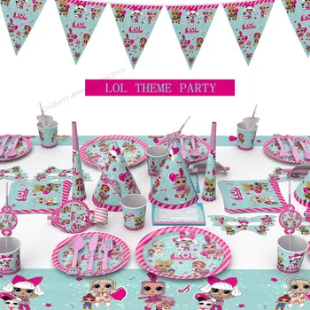 

LOL Surprise Doll Birthday Party Supplies LOL Party Tableware Theme Birthday Scene Decoration Props Paper Plates