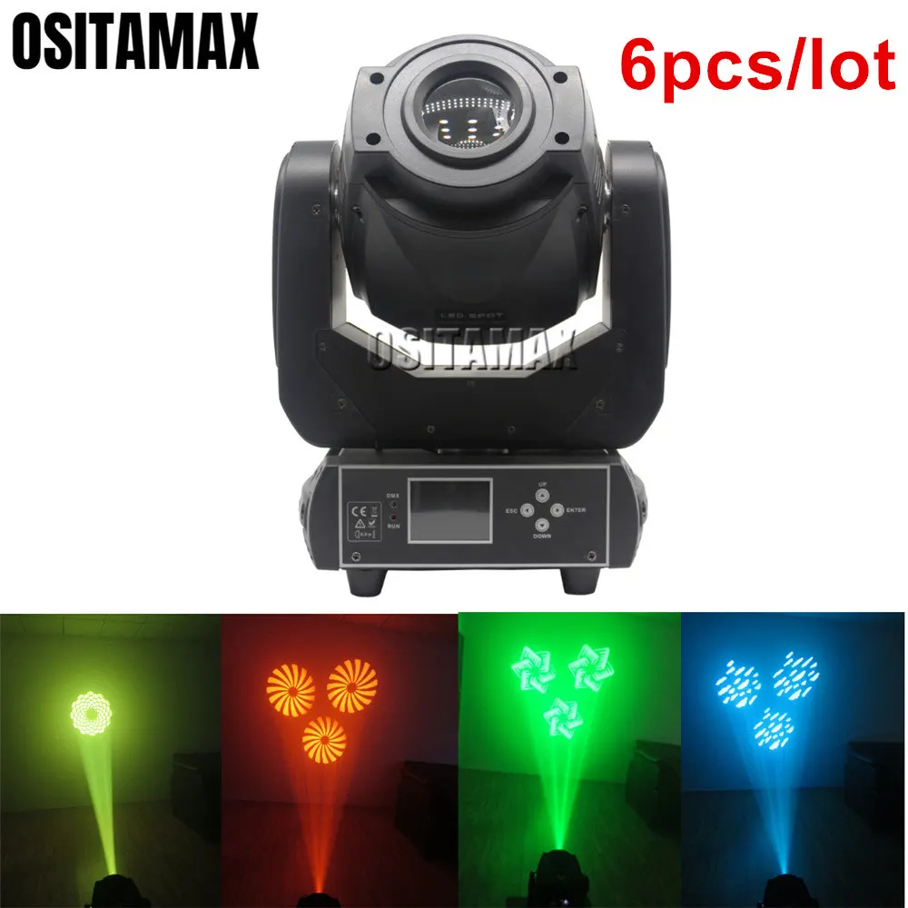 

free shipping 6pcs/lot Spot 90w LED Moving Head Light Electronice Focus Gobo Lamps DJ Equipment 90 watt Moving Head Spot Light