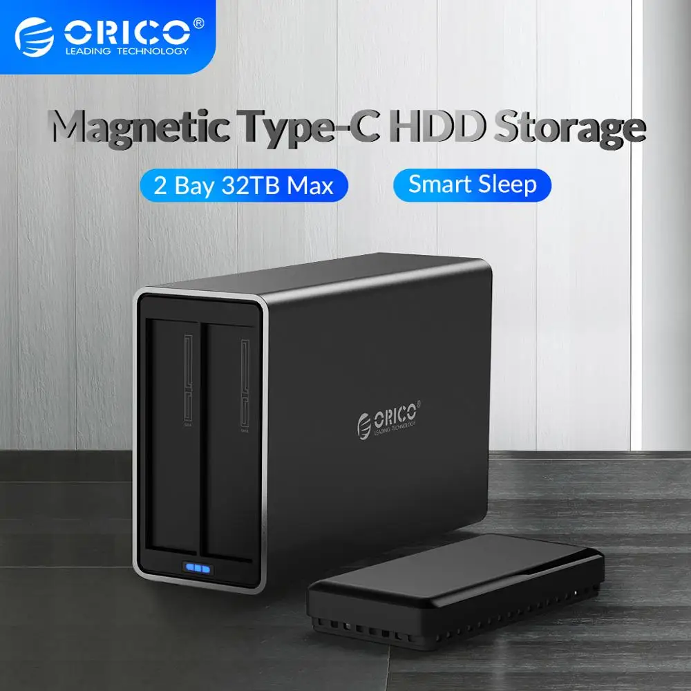 Док станция для жесткого диска ORICO серии NS 2 Bay 3 5 дюйма Type C алюминиевый корпус с