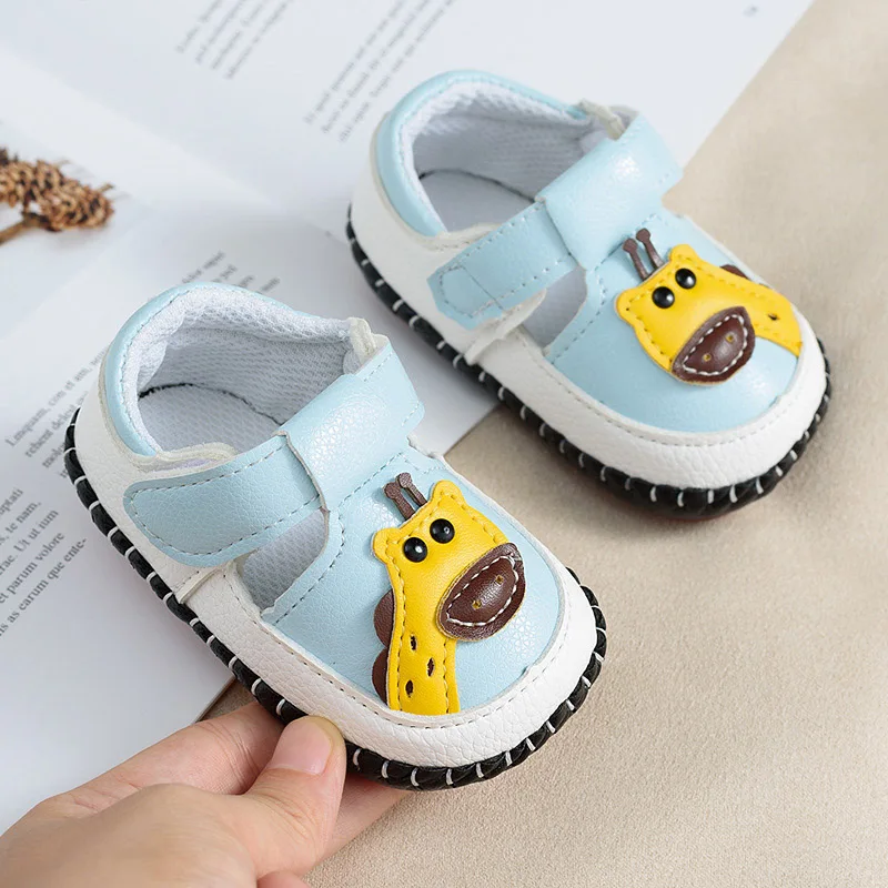 Милая детская обувь с героями мультфильмов; обувь для новорожденных девочек и мальчиков; повседневные полиуретановые кожаные для детей обувь для малышей; маленькие ходунки; Schoenen - Цвет: blue